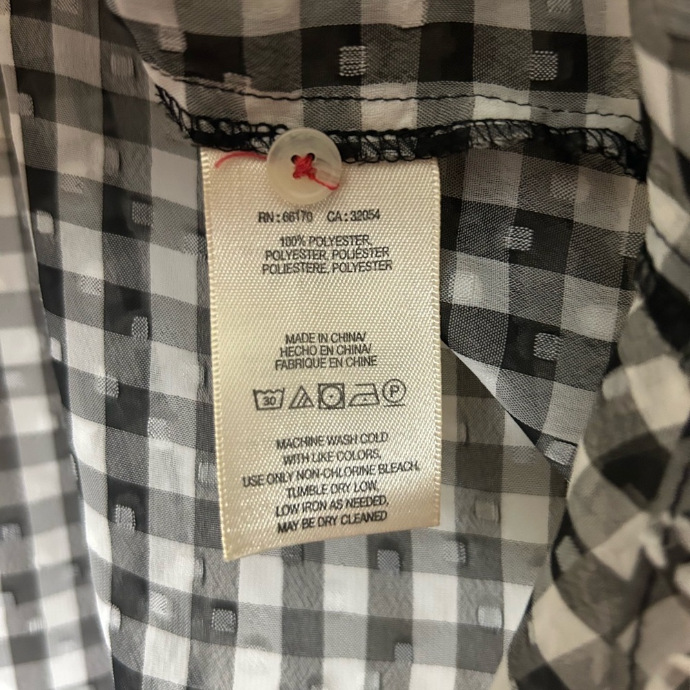Anthropologie Maeve Black and White Gingham Blouse - Picture 6 of 8